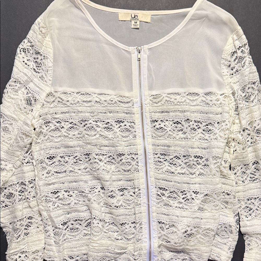 Ya Los Angeles White Lace Blouse